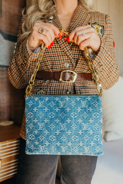 Monogram Denim Coussin PM Blue