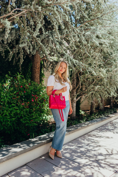 Lady Dior Leather Shoulder Bag