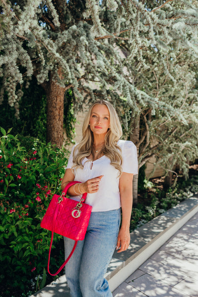 Lady Dior Leather Shoulder Bag