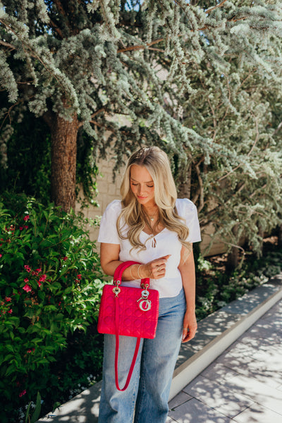 Lady Dior Leather Shoulder Bag
