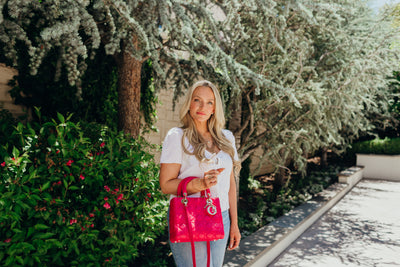 Lady Dior Leather Shoulder Bag