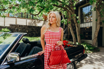 Empriente Vosges Leather Shoulder Bag Medium Red