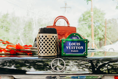 Matelasse Bucket Bag Perforated Leather Gold Black