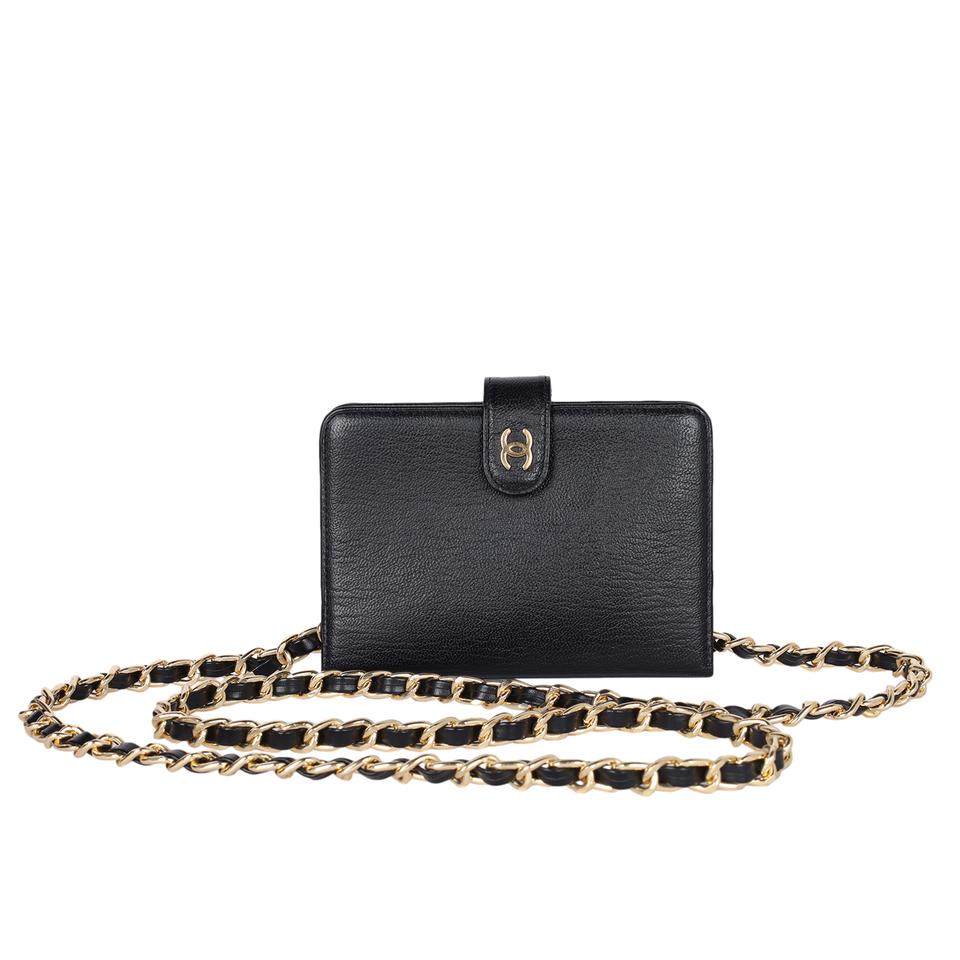 chanel black wallet purse crossbody
