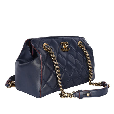 Leather Quilted Cambon Shoulder Bag