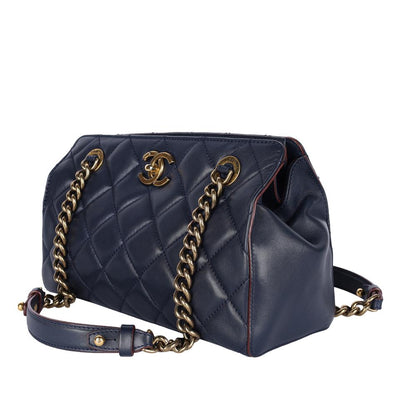 Leather Quilted Cambon Shoulder Bag