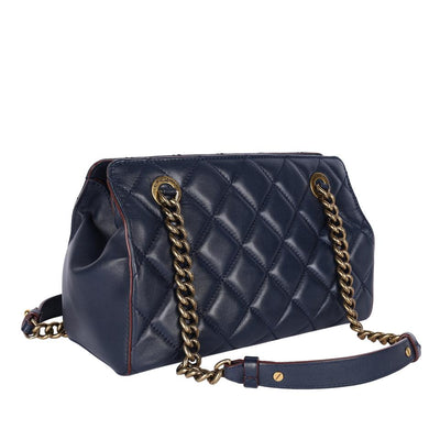 Leather Quilted Cambon Shoulder Bag