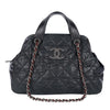 CC Quilted Leather Shoulder Bag (Black Authentic Pre-Owned)
