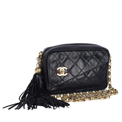 Lambskin Leather Camera Crossbody Bag