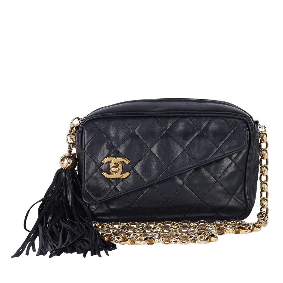 Chanel Vintage Black Quilted Lambskin CC Briefcase Gold Hardware