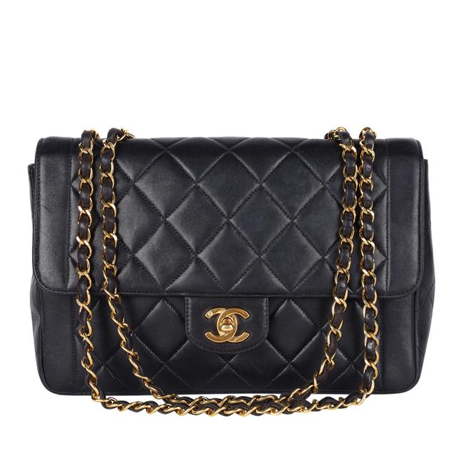Chanel Black Quilted Lambskin Matelasse Shoulder Bag Gold Hardware
