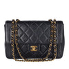 Classic Flap Black Lambskin Leather Shoulder Bag (Authentic Pre-Owned)