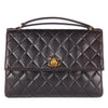 Quilted Lambskin Leather Top Handle Satchel (Authenticity Date Code)