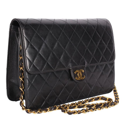 Front Flap Snap Shoulder Bag Black