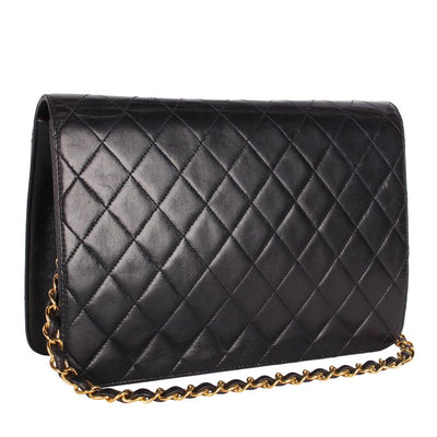 Front Flap Snap Shoulder Bag Black