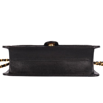 Front Flap Snap Shoulder Bag Black