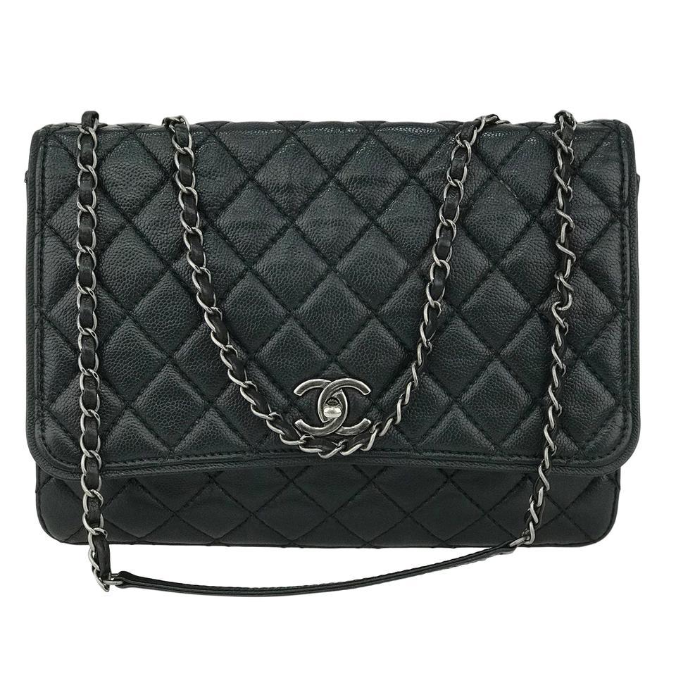 Chanel Quilted Caviar Leather Timeless CC Soft Shopping Tote Bag