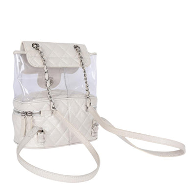 Zip Around Front Flap Backpack Quilted Leather