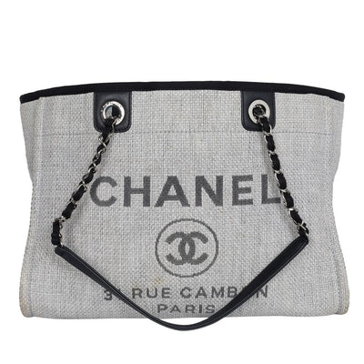Deauville Canvas Leather Tote Grey