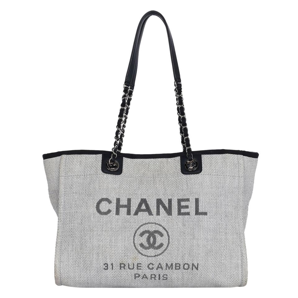 CHANEL LARGE Tote Bag in Black Leather Embroidered 31 Rue 