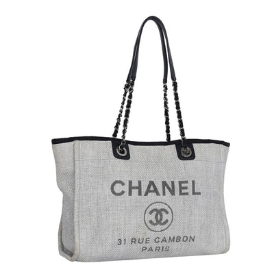 Deauville Canvas Leather Tote Grey