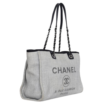 Deauville Canvas Leather Tote Grey