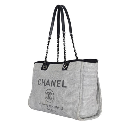 Deauville Canvas Leather Tote Grey