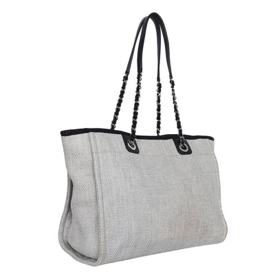 Deauville Canvas Leather Tote Grey