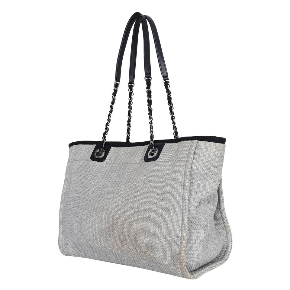 Chanel Grey Canvas Large Deauville Tote in Gray