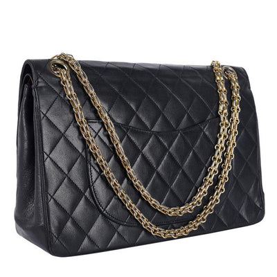 Classic 25 Double Flap Lambskin Leather Black