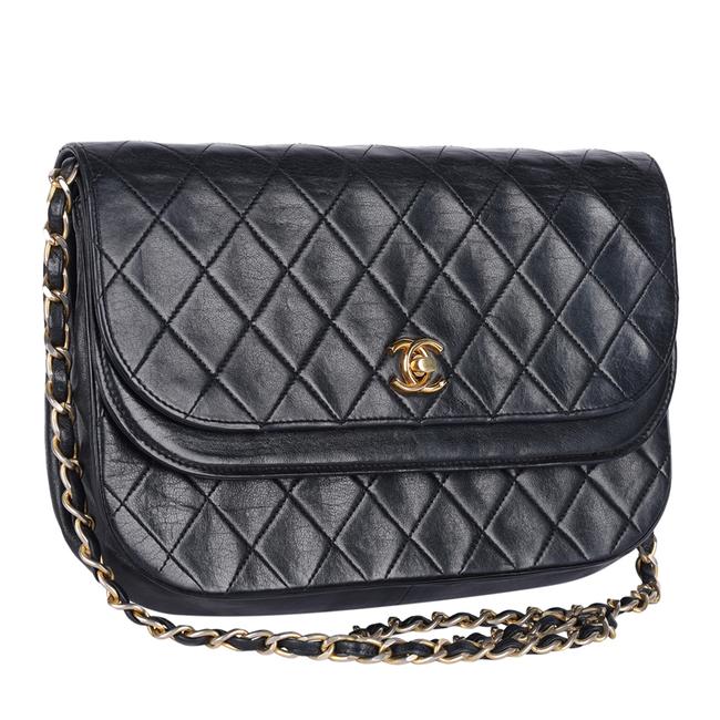 Chanel 33 Chanel 2.55 Double Flap Black Quilted Leather Shoulder Bag