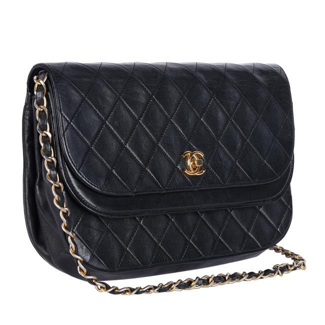 Chanel White Quilted Lambskin Leather Classic Medium Double Flap