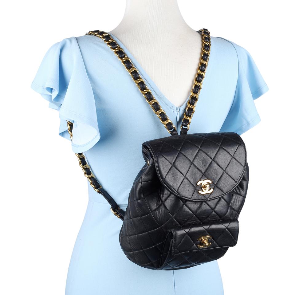 CHANEL 1996-1997 Black Duma Quilted Lambskin Leather Backpack Bag – The Lady Bag