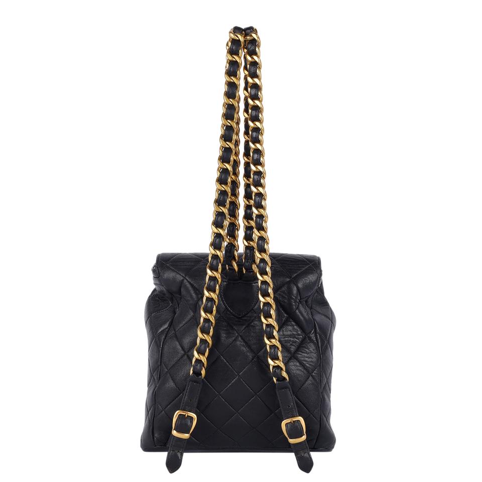 chanel black leather backpack Duma Quilted Lambskin Mini CHANEL 1996-1997 Black Duma Quilted