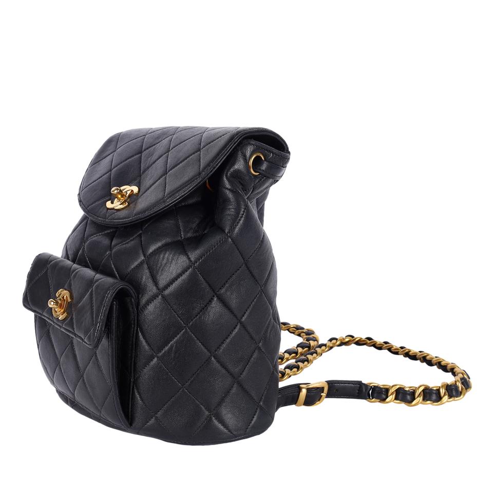 CHANEL 1996-1997 Black Duma Quilted Lambskin Leather Backpack Bag – The Lady Bag