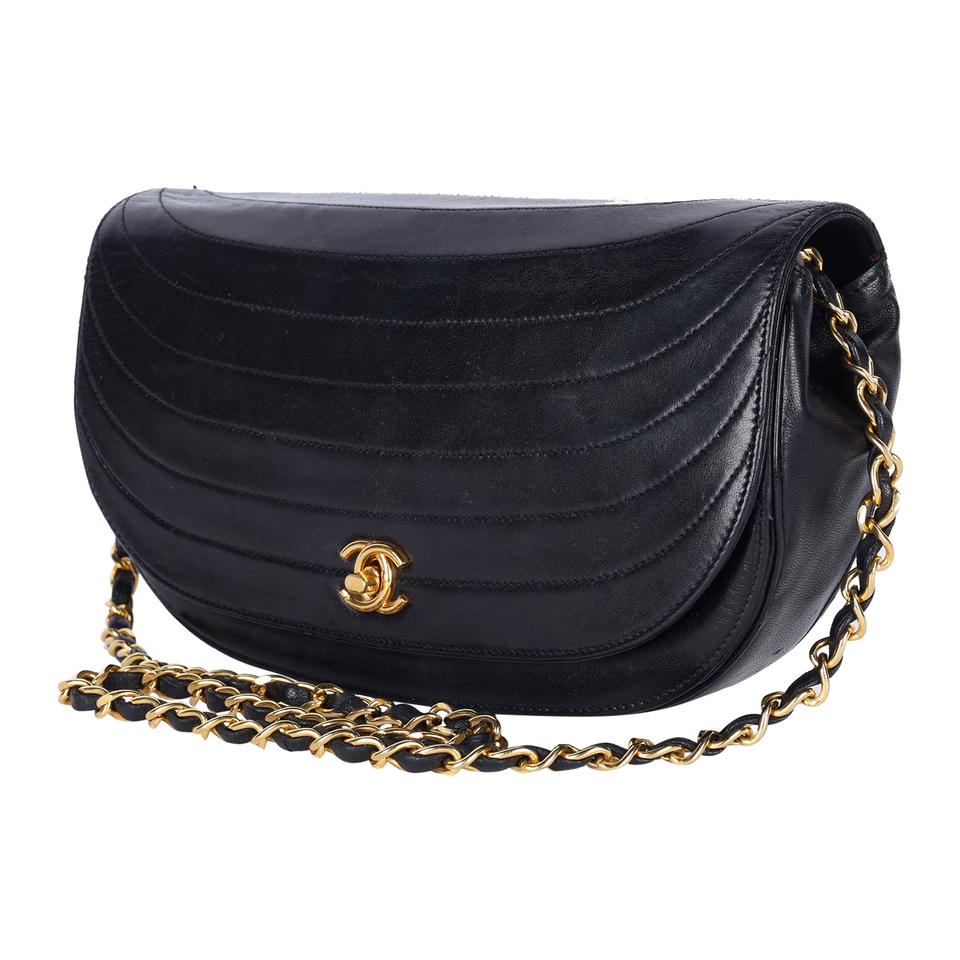**SOLD** Vintage Auth Chanel Crescent Flap Bag