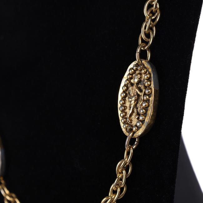 Chanel Vintage 1990's Quilted CC Disc Necklace | Foxy Couture Carmel