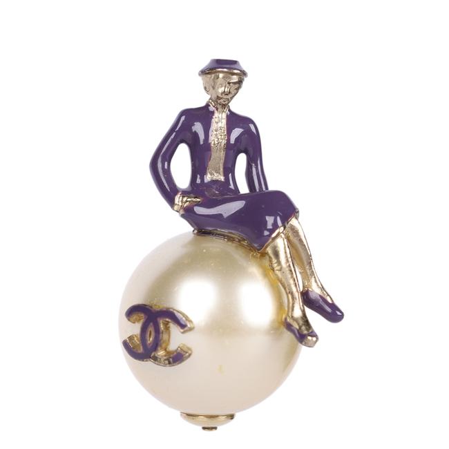 Chanel CC Coco Mademoiselle Large Pearl Brooch Pin (Authentic Pre-Owned)