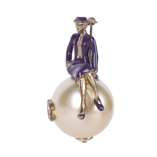 Chanel CC Coco Mademoiselle Large Pearl Brooch Pin (Authentic Pre-Owned)