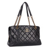 CC Quilted Lambskin Leather Shoulder Bag Black (Authentic Pre-Owned)