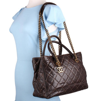 Glazed Caviar Quilted Shiva Tote