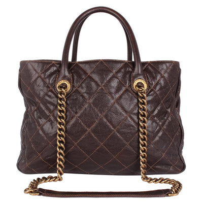 Glazed Caviar Quilted Shiva Tote