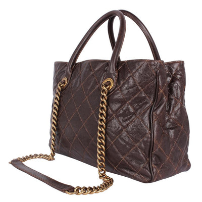 Glazed Caviar Quilted Shiva Tote