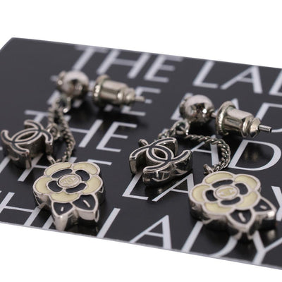 Camelia Resin Flower Silver Pierced Earrings