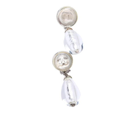 Silver Drop Clip Earrings