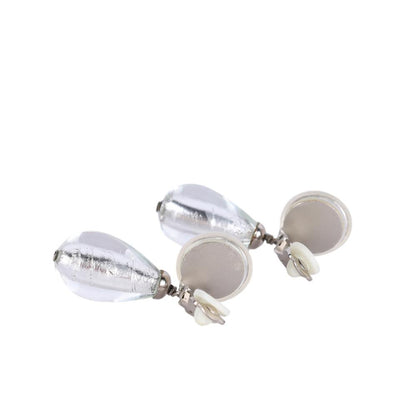 Silver Drop Clip Earrings