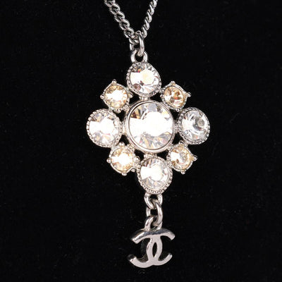 Rhinestone Silver Dangle Necklace (Authentic Pre-owned)