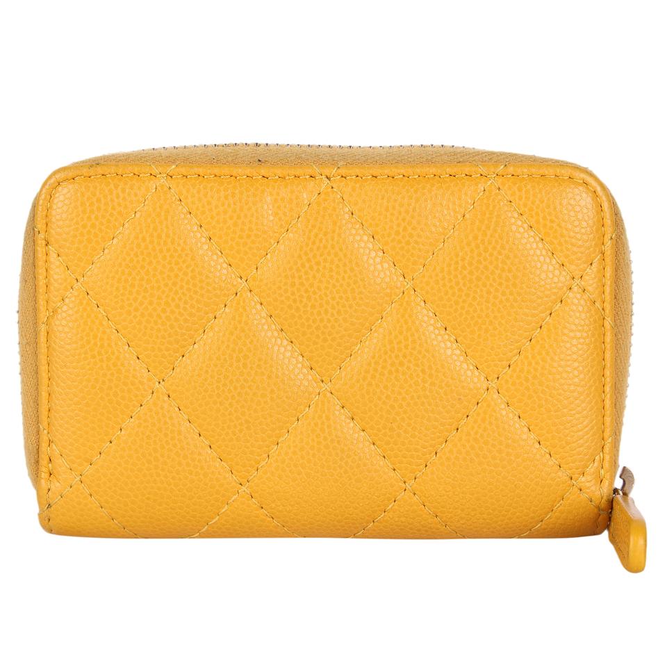 CC Yellow Zippy Leather Wallet (Authentic Pre-Owned)