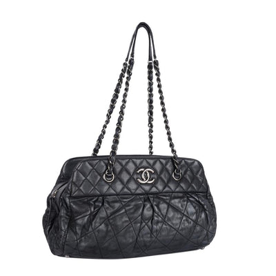 Iridescent Calfskin Chic Quilted Bowling Bag