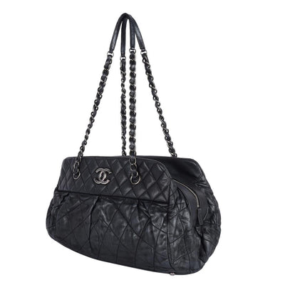 Iridescent Calfskin Chic Quilted Bowling Bag